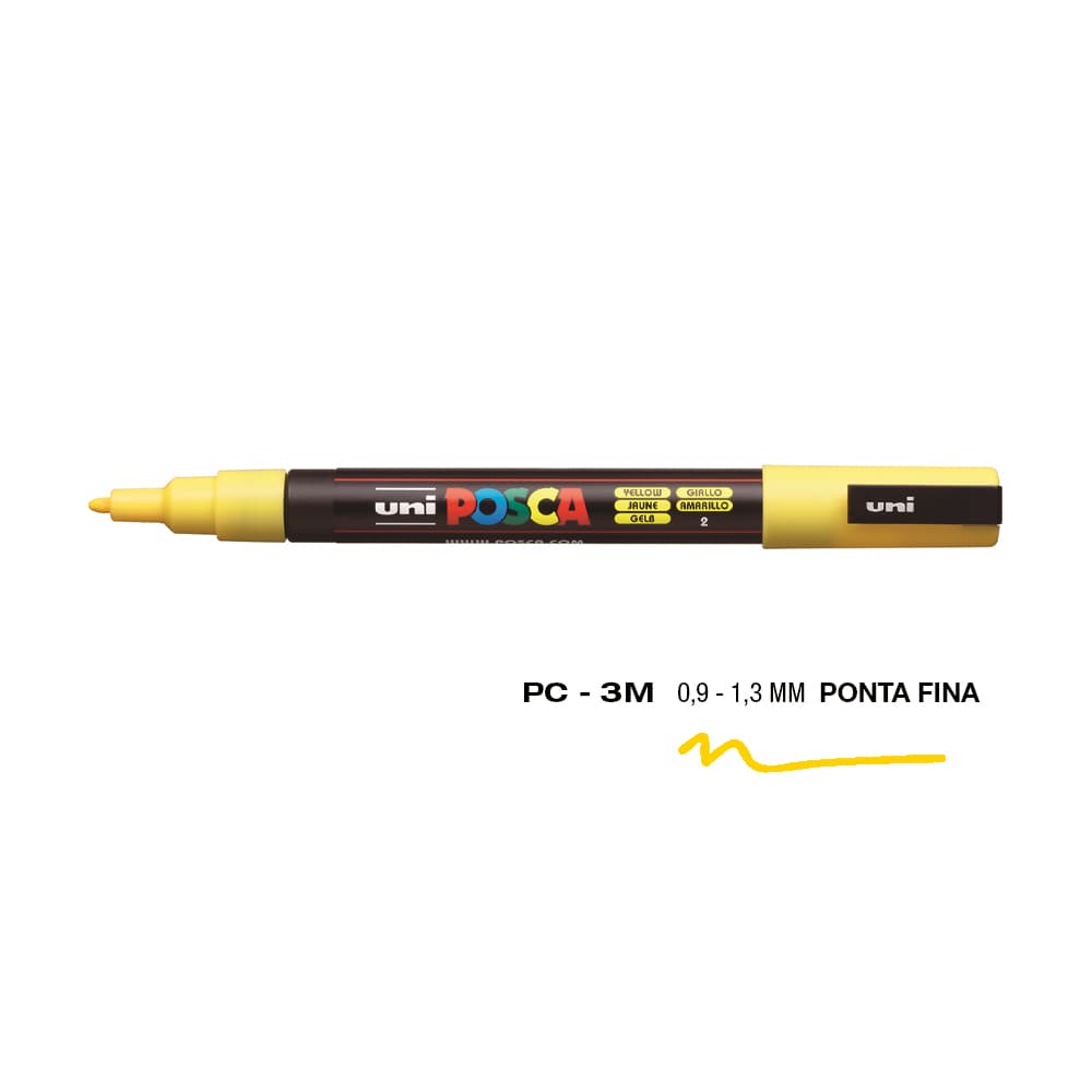 Marcador Uniball Posca PC-3M 0,9mm Amarelo (2) 1un