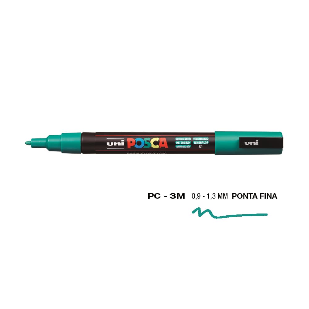 Marcador Uniball Posca PC-3M 0,9mm Verde Esmeralda (31) 1un