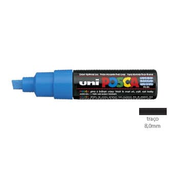Marcador Uniball Posca PC-8K 8mm Azul Claro (8) 1un