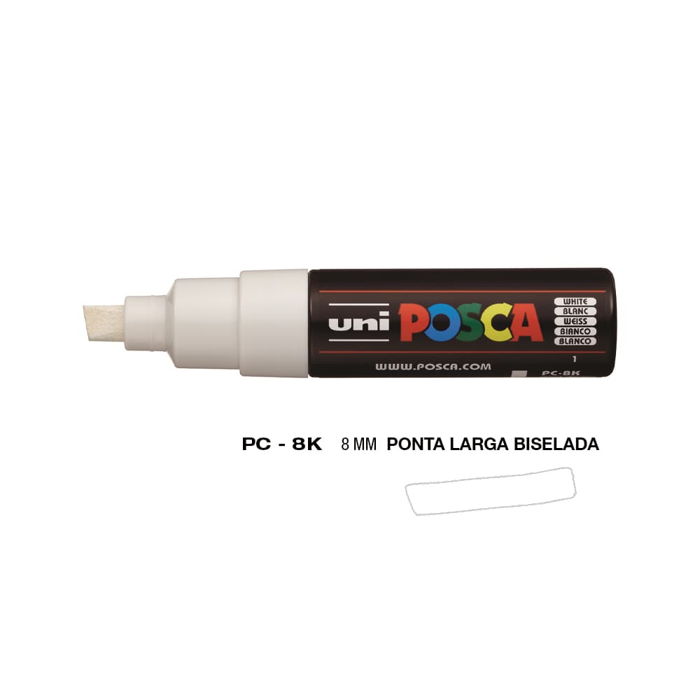 Marcador Uniball Posca PC-8K 8mm Branco (1) 1un