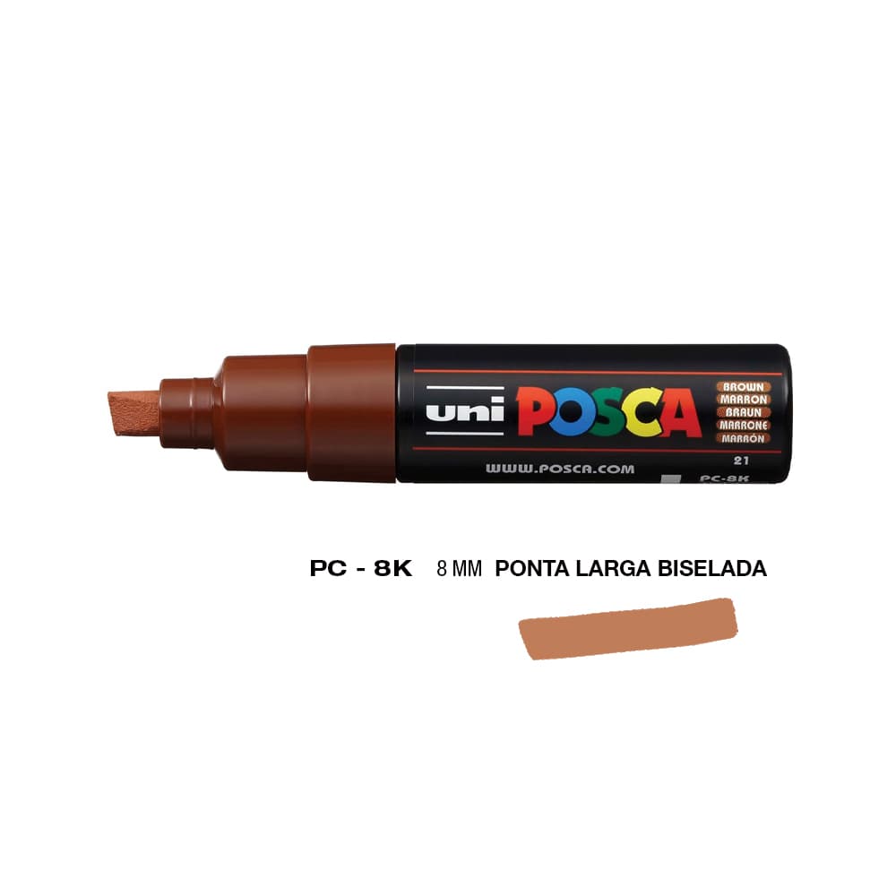 Marcador Uniball Posca PC-8K 8mm Castanho (21) 1un