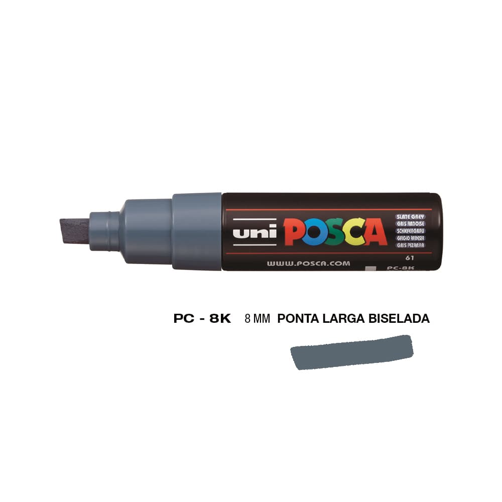Marcador Uniball Posca PC-8K 8mm Cinza Slate (61) 1un