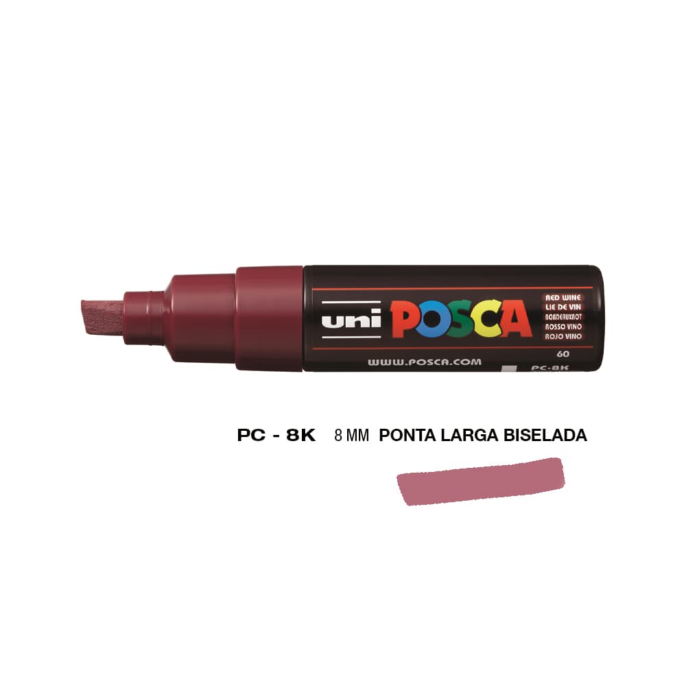 Marcador Uniball Posca PC-8K 8mm Vinho Tinto (60) 1un