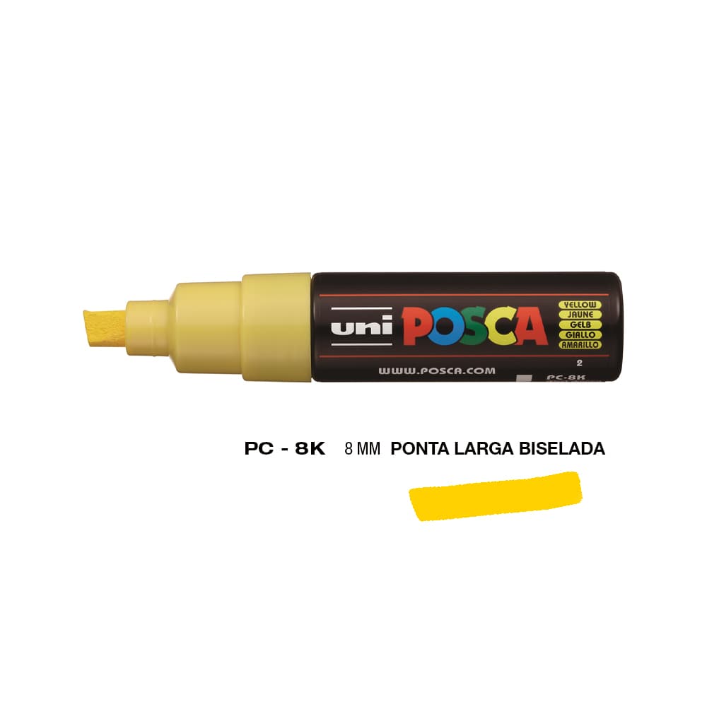 Marcador Uniball Posca PC-8K 8mm Amarelo (2) 1un