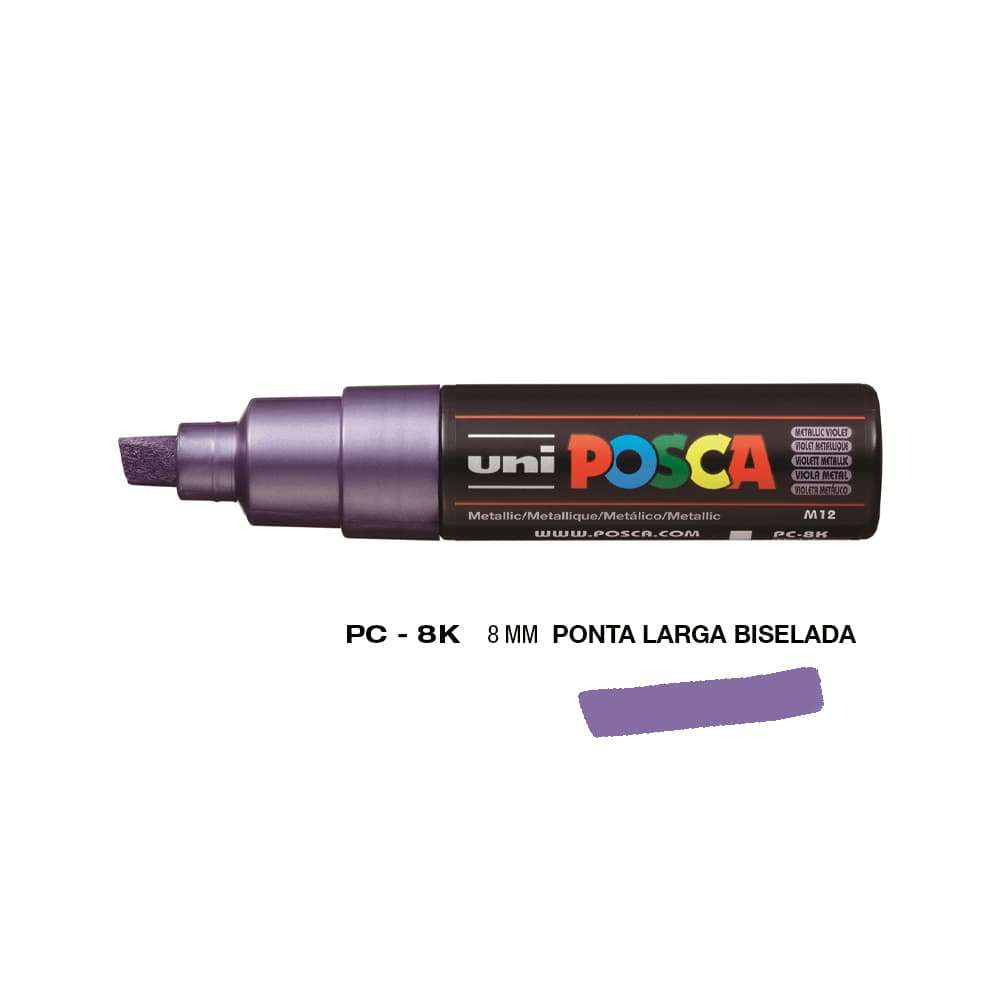 Marcador Uniball Posca PC-8K 8mm Violeta Metal (M12) 1un
