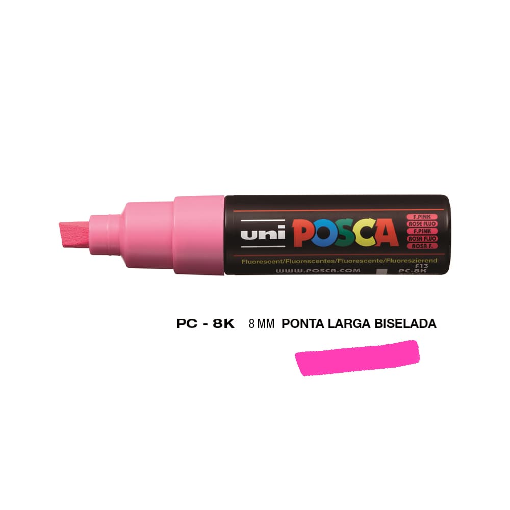 Marcador Uniball Posca PC-8K 8mm Rosa Fluor (F13) 1un