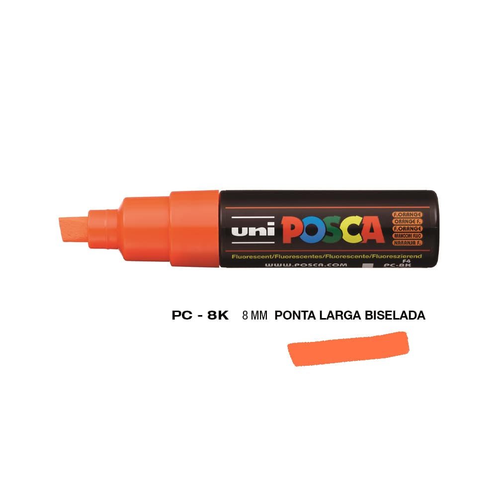 Marcador Uniball Posca PC-8K 8mm Laranja Fluor (F4) 1un