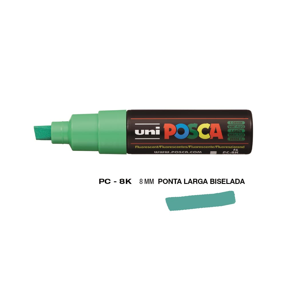 Marcador Uniball Posca PC-8K 8mm Verde Fluor (F6) 1un