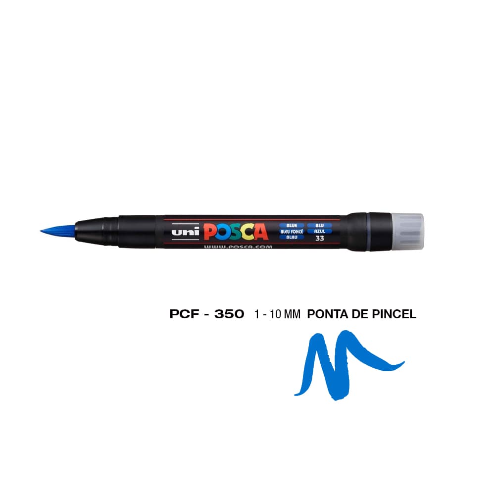 Marcador Uniball Posca PCF-350 1-10mm Azul (33) 1un