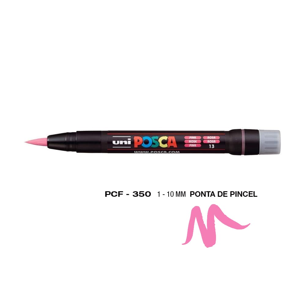 Marcador Uniball Posca PCF-350 1-10mm Rosa (13) 1un