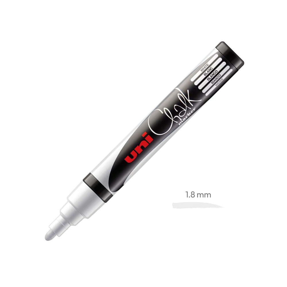 Marcador Giz UNI PWE-5M 1,8-2,5mm Branco 1un