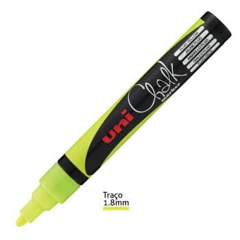 Marcador Giz UNI PWE-5M 1,8-2,5mm Amarelo Fluorescente 1un
