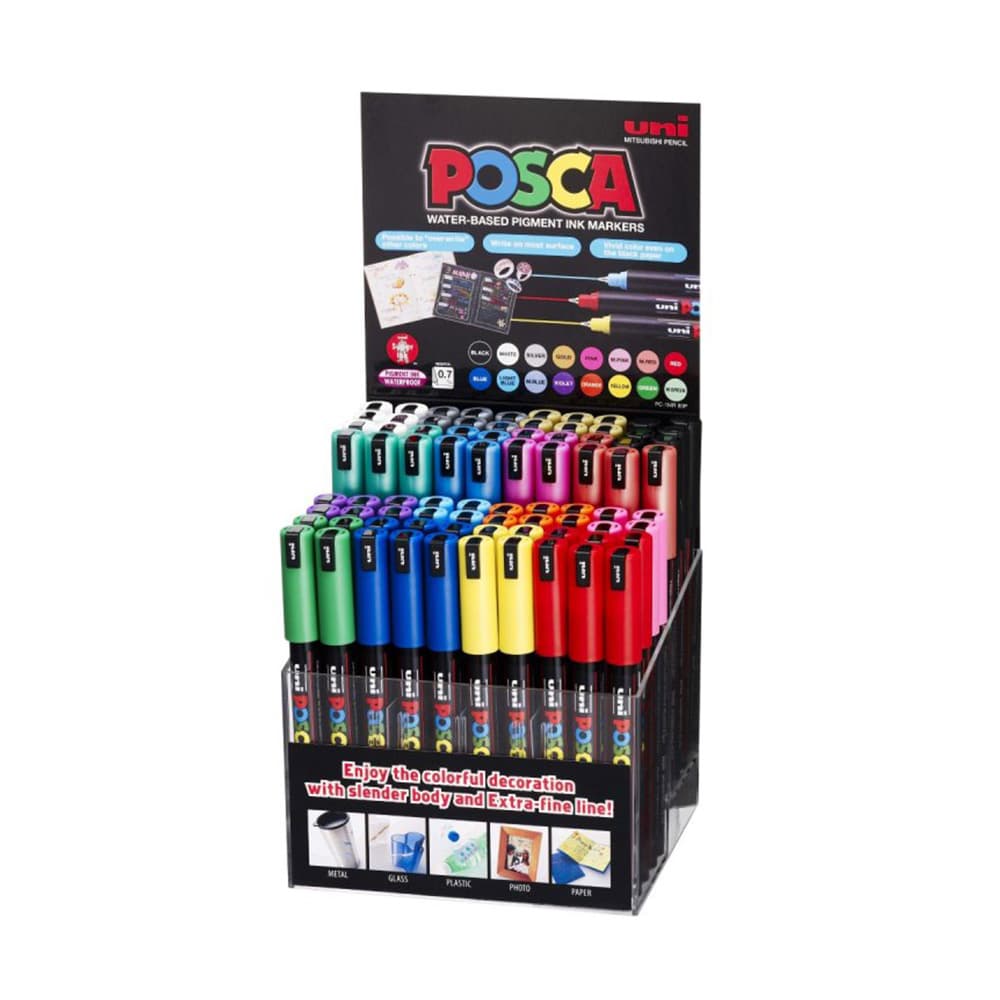 Marcadores Uniball Posca PC-1MR 0,7mm Sortido Expositor 80un