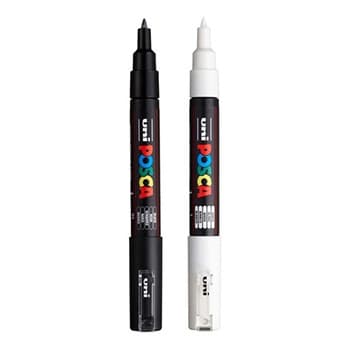 Marcador Uniball Posca PC-1M 0,7mm 2 Cores 2un