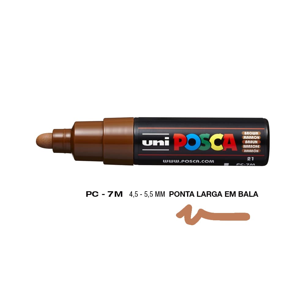 Marcador Uniball Posca PC-7M 4,5mm Castanho (21) 1un
