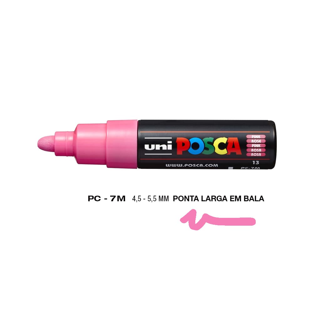 Marcador Uniball Posca PC-7M 4,5mm Rosa (13) 1un
