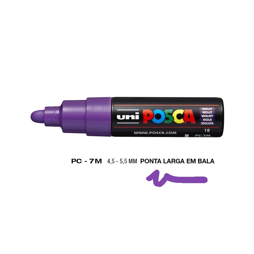 Marcador Uniball Posca PC-7M 4,5mm Violeta (12) 1un