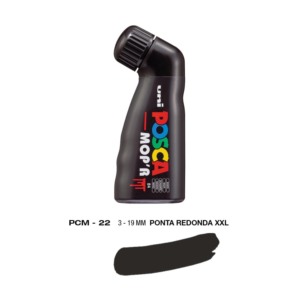 Marcador Uniball Posca MopR PCM-22 19mm Preto (24) 1un