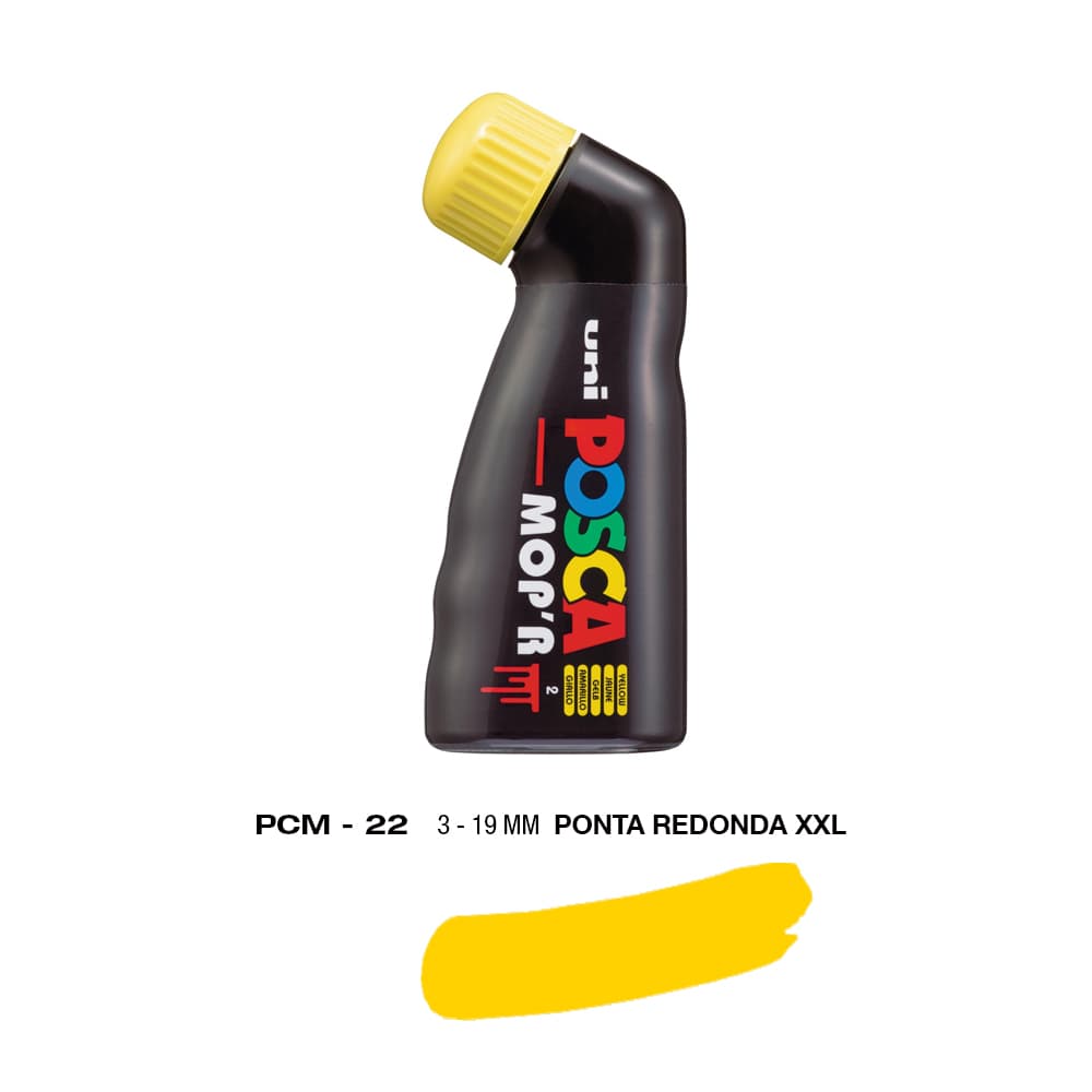 Marcador Uniball Posca MopR PCM-22 19mm Amarelo (2) 1un