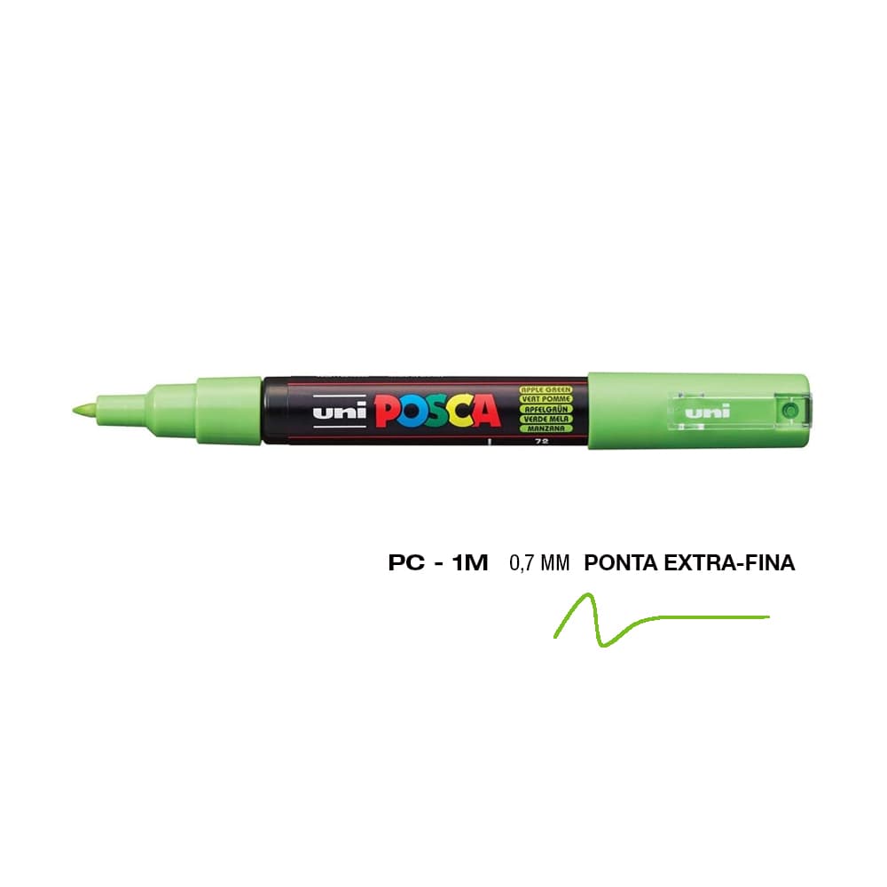 Marcador Uniball Posca PC-1M 0,7mm Verde Maçã (72) 1un