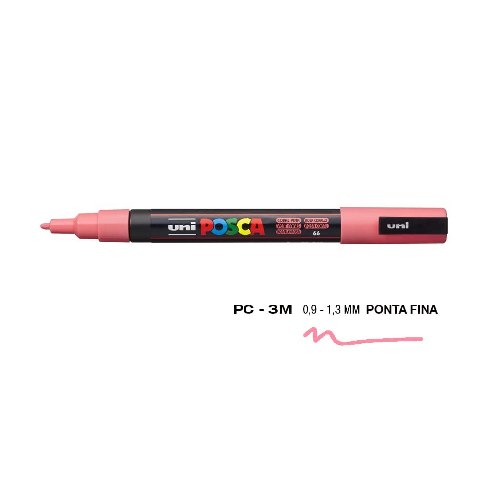 Marcador Uniball Posca PC-3M 0,9mm Rosa Coral (66) 1un