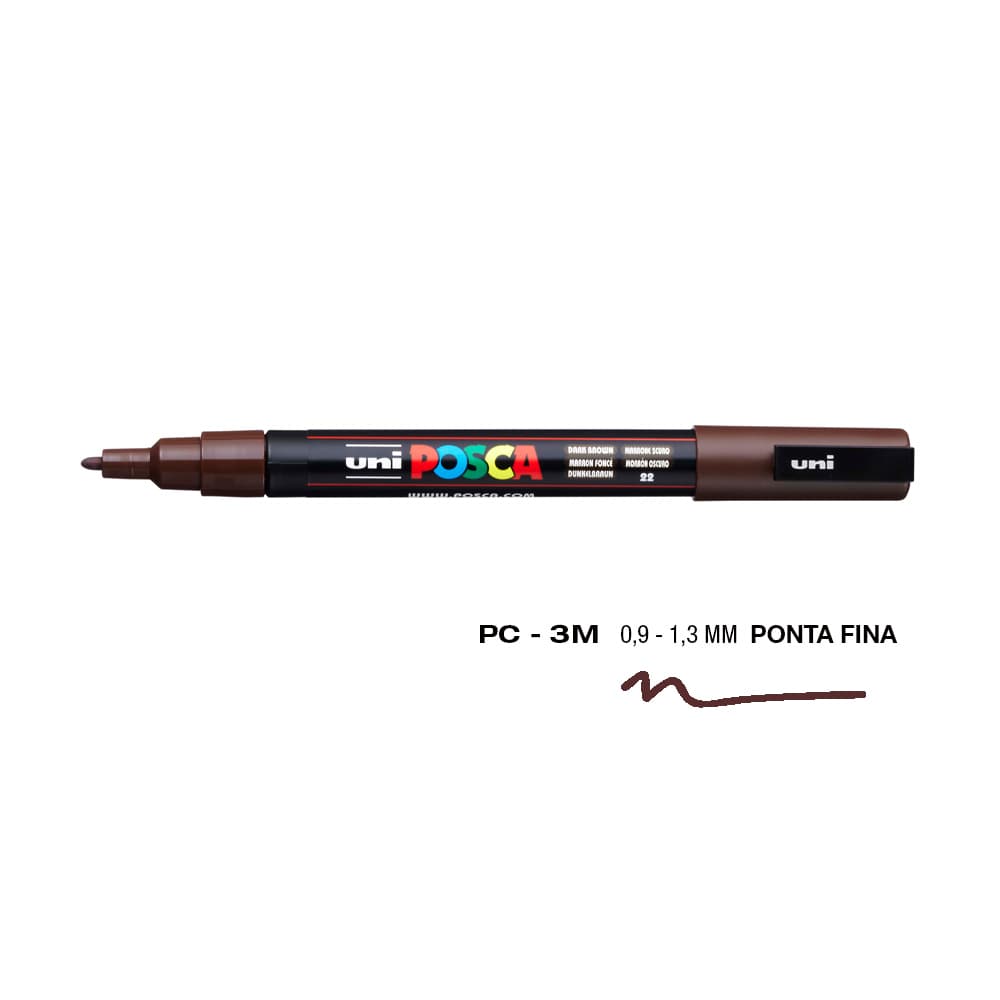 Marcador Uniball Posca PC-3M 0,9mm Castanho Escuro (22) 1un