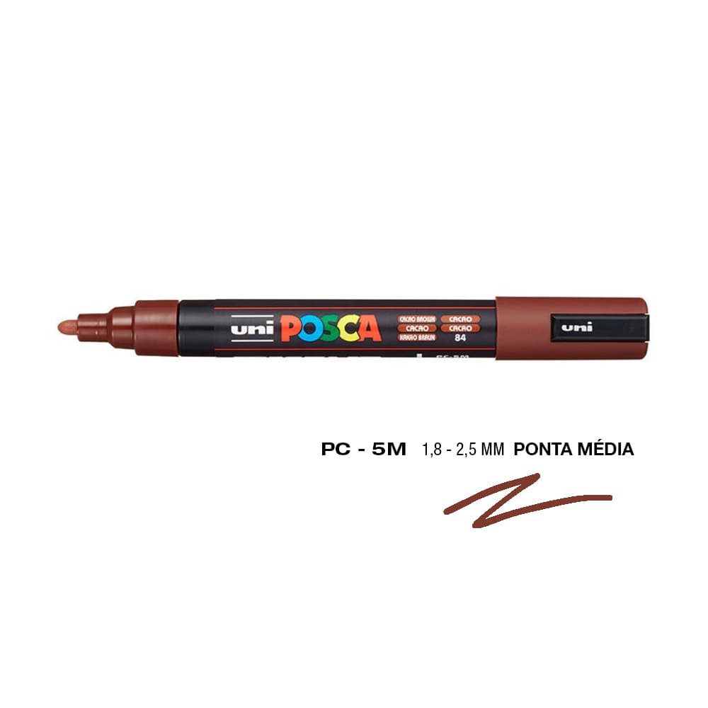 Marcador Uniball Posca PC-5M 1,8mm Castanho Cacau (84) 1un