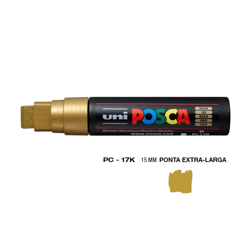 Marcador Uniball Posca PC-17K 15mm Ouro (25) 1un