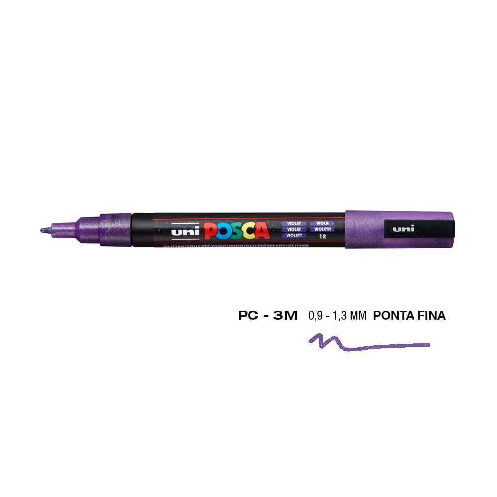 Marcador Uniball Posca PC-3ML 0,9mm Violeta Glitter (L5) 1un