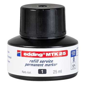 Recarga p/Marcador Permanente Grosso Edding MTK 25ml Preto 1