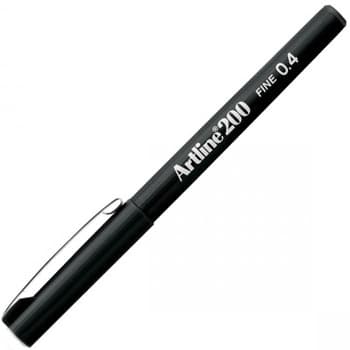 Marcador Fino Artline 200 0,4mm Preto 12un