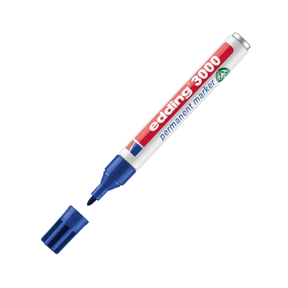 Marcador Permanente Grosso Edding 3000 Azul 1,5-3mm 1un