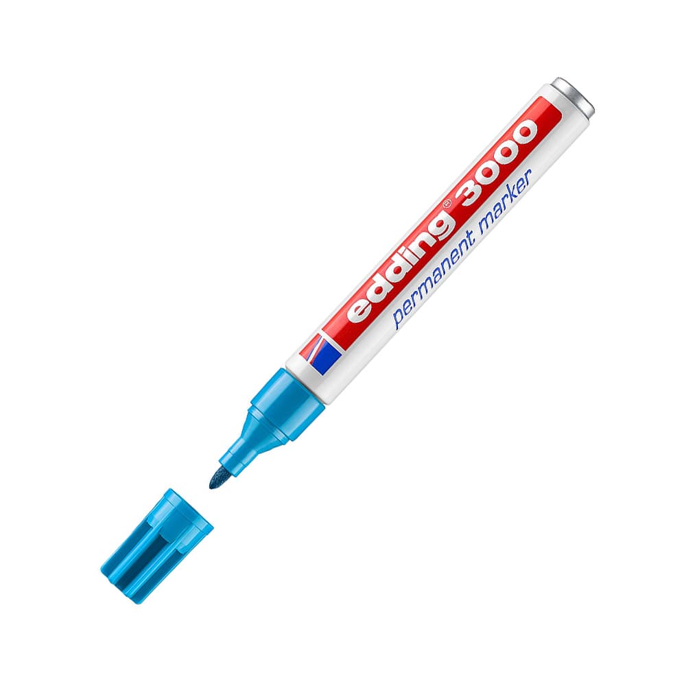 Marcador Permanente Grosso Edding 3000 1,5-3mm AzulClaro 1un