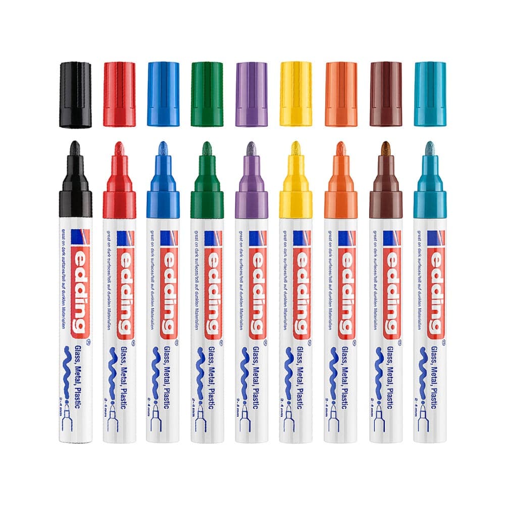 Marcador Grosso Edding 750 2-4mm 10 Cores 10un