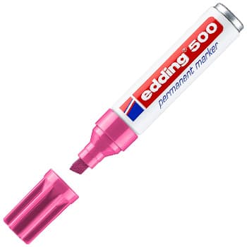 Marcador Permanente Grosso Edding 500 2-7mm Rosa 1un
