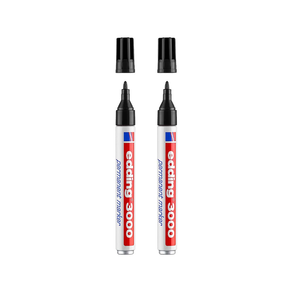 Marcador Permanente Grosso Edding 3000 Preto Blister 2un