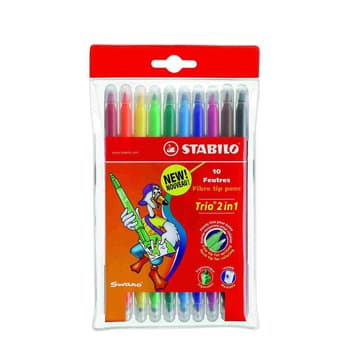 Marcador Feltro 010un Stabilo Trio 2 in 1 Carteira Plástica