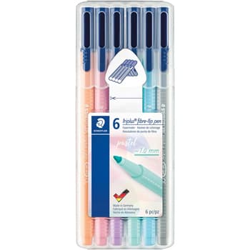 Marcador Feltro  06un Staedtler Triplus 323 Estojo Box Hygge