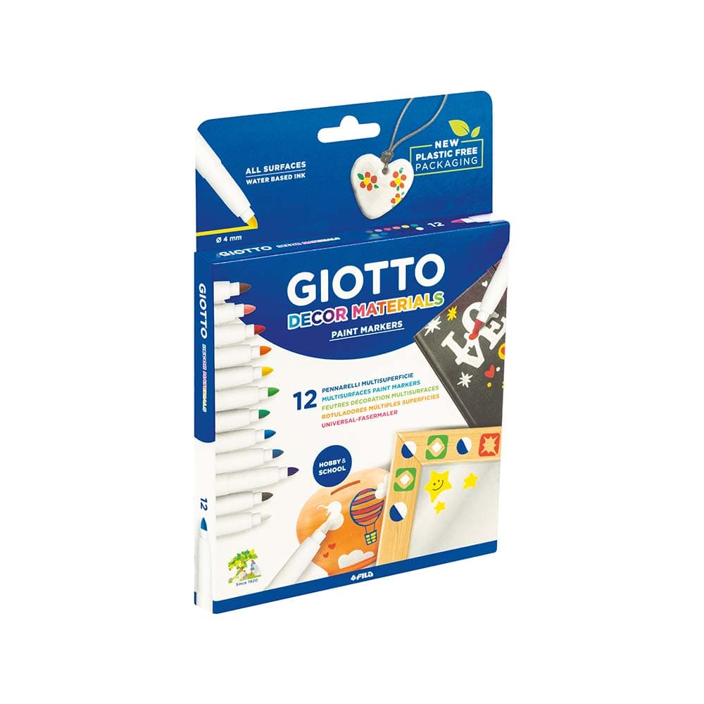 Marcador Pintura Giotto Decor Materials Cx 12 Cores Sortidas
