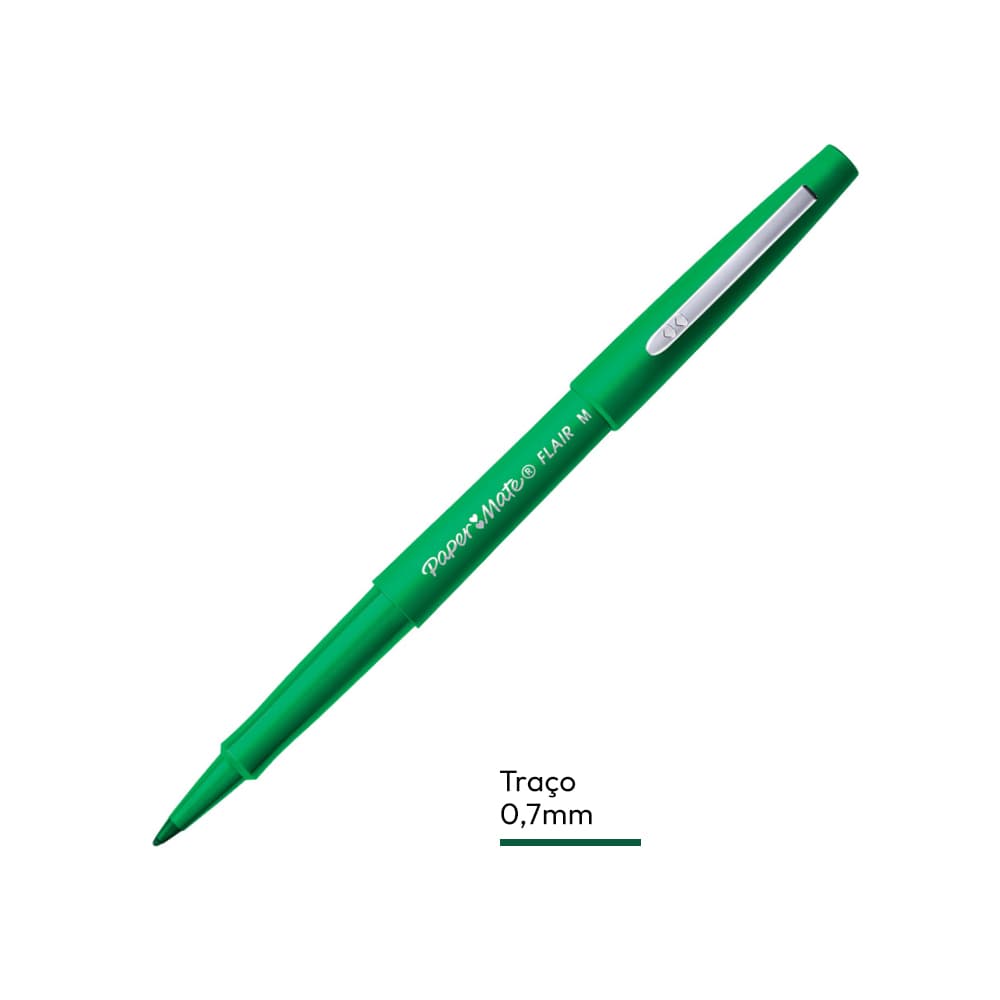 Marcador Médio Paper Mate Flair 0,7mm Verde 1un