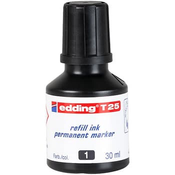 Recarga Marcadores Permanentes Edding T-25 30ml Preto