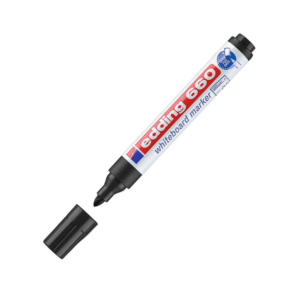 Marcador Quadros Brancos Recarregável Edding 660 Preto 1un