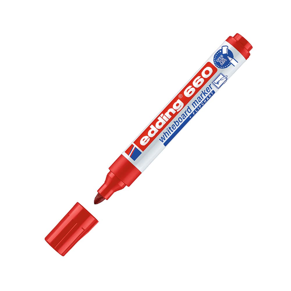 Marcador Quadros Brancos Recarregável Edding 660 Vermelho 1u