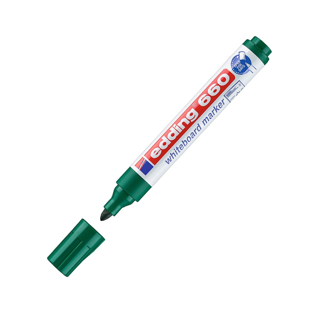 Marcador Quadros Brancos Recarregável Edding 660 Verde 1un