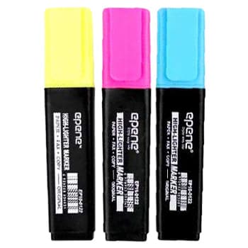 Marcador Fluorescente 3 Cores Grosso EP10-0122 Epene 3un