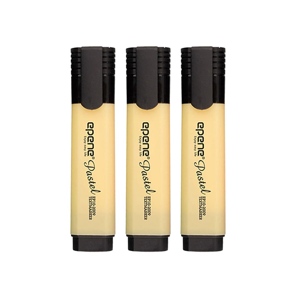 Marcador Fluorescente Epene EP10-2009 Amarelo Pastel 3un