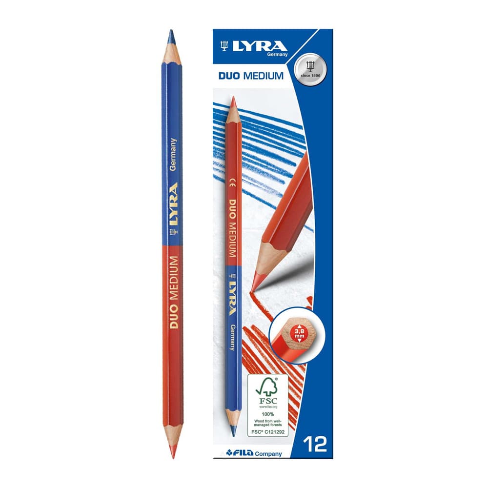 Lápis Bicolor Azul/Vermelho Lyra Duo Médio 1un