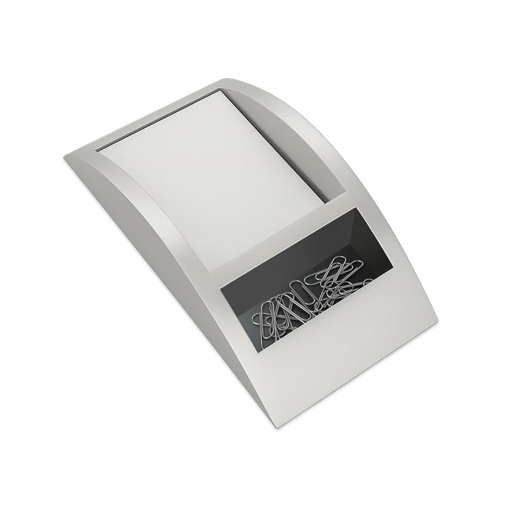 Suporte c/ Bloco de Notas e Clips Cinza