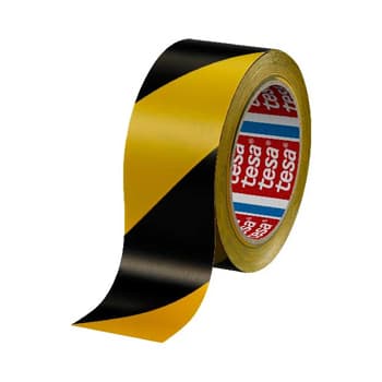 Fita Adesiva PVC Sinalização Amarelo / Preto Tesa 50mmx33m