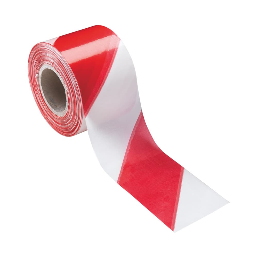 Fita Não Adesiva Sinalização Branco/Vermelho 70mmx200m 1un